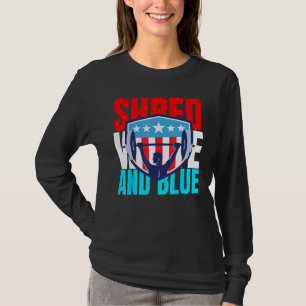 Camiseta Destrua Branco e Azul é Exercício de Levantamento