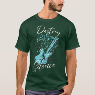 Camiseta Destrua o SilenceRock & Roll Electronic Rock Guita