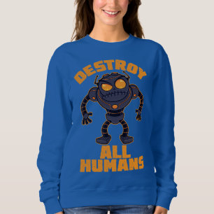 Camiseta Destrua Todos os Humanos e Robôs Zangados