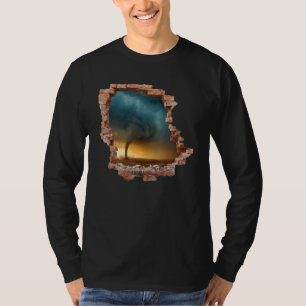 Camiseta Destruição da Parede da Tempestade Tornado Caçador