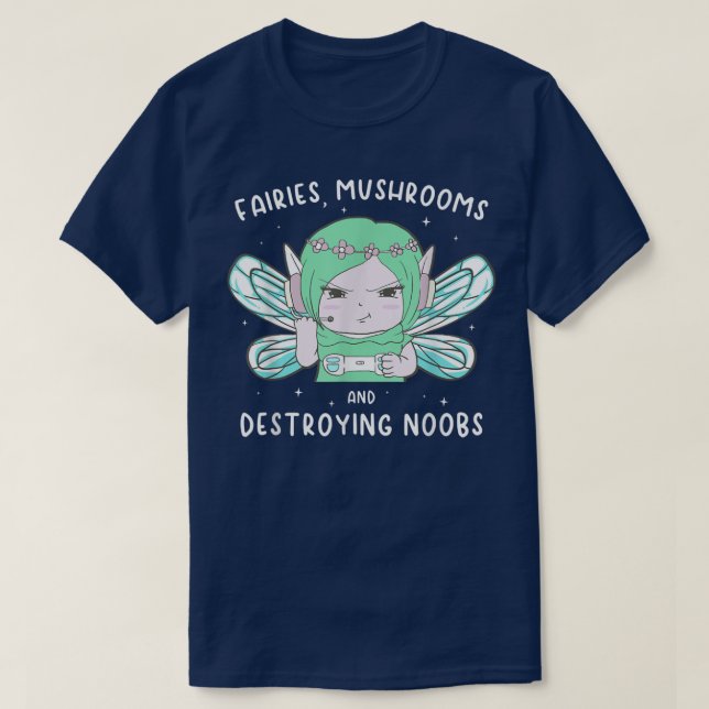 Camiseta Destruição de Cogumelos de Garota Esética Fairycor (Frente do Design)