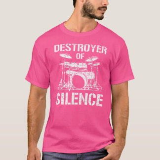 Camiseta Destruidor De Silêncio Engraçado Percussão De Drum
