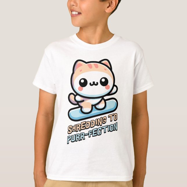 Camiseta Destruindo Para A Purfeição! Gato Bonito de Snowbo (Frente)