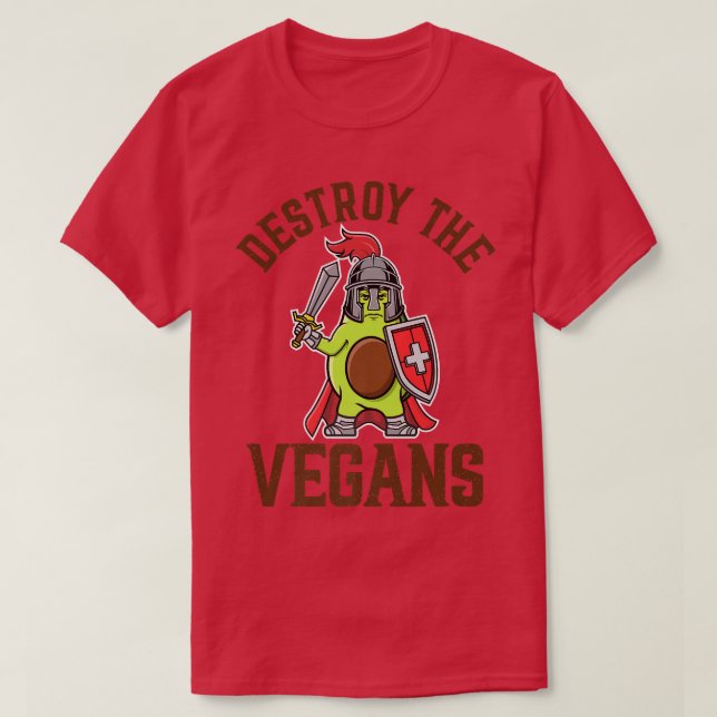 Camiseta Destruir Os Veganos, Avocado Para Homens Mulheres  (Frente do Design)