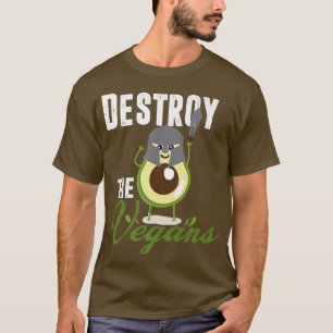 Camiseta Destruir Os Vegans, Vegetariano Engraçado, Avocad