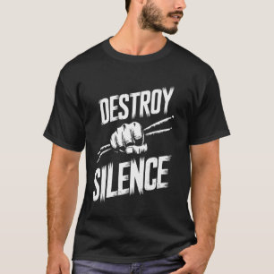 Camiseta Destruir Silêncio Baterista Amante da Música