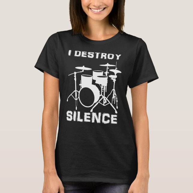 Camiseta Destruo Drummer e Drummer do Conjunto de Tambor de (Frente)