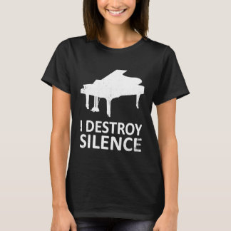 Camiseta Destruo o Silence Funny Piano