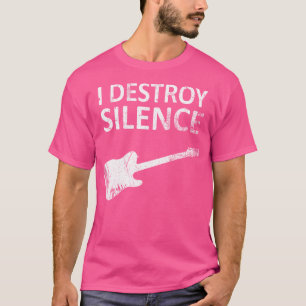 Camiseta Destruo o silêncio - Jogador de violão elétrico en