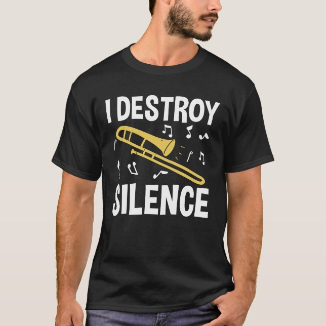 Camiseta Destruo o silêncio - Trombone (Frente)