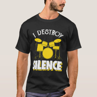 Camiseta Destruo O Tambor De Silêncio, Coloque O Tambor Eng