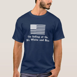 Camiseta Desvanecimento do Vermelho Branco e Azul