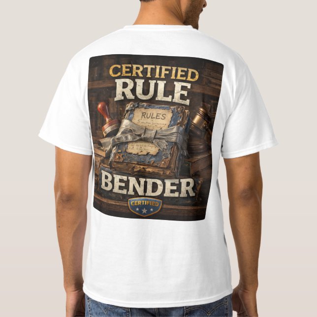 Camiseta desviador de regras certificado (Verso)