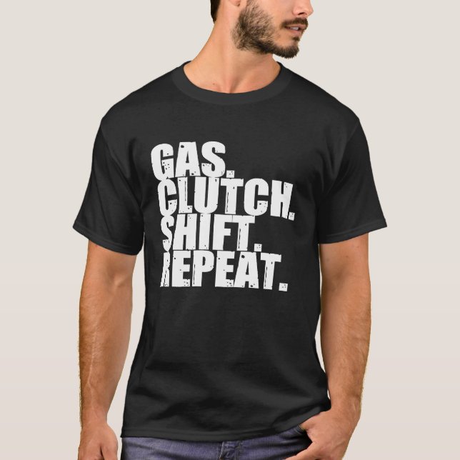 Camiseta Desvio da embreagem do gás Repetir os homens condu (Frente)