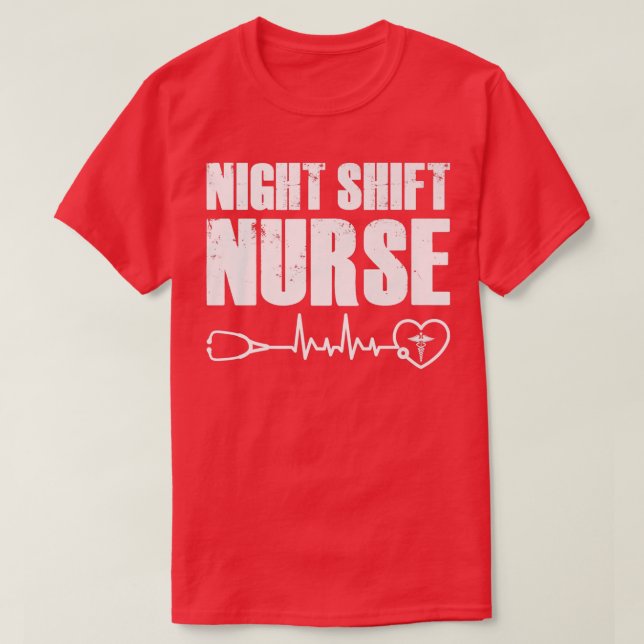 Camiseta Desvio noturno Diferente Stetoscope Nurs Engraçado (Frente do Design)