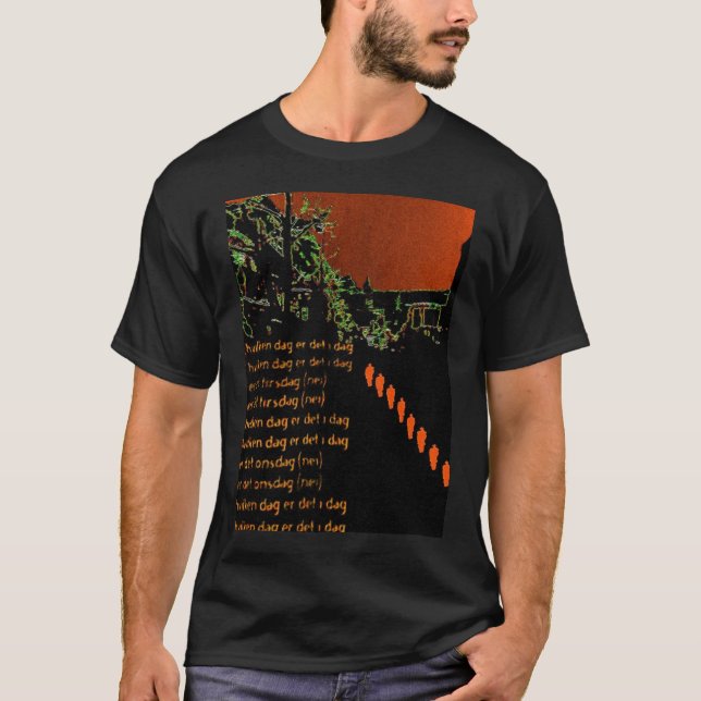 Camiseta Det de Hvilken dag er mim dag? (Frente)