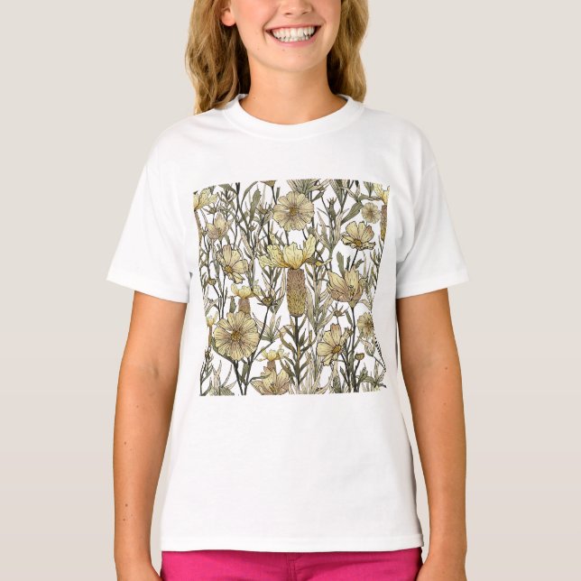 Camiseta Detailed Floral Pattern (Frente)