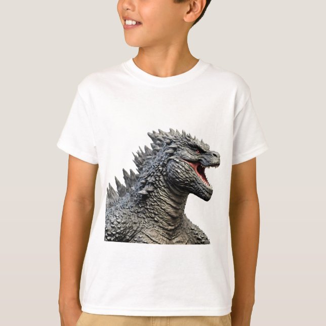 Camiseta Detailed Head of Roaring Godzilla Monster (Frente)