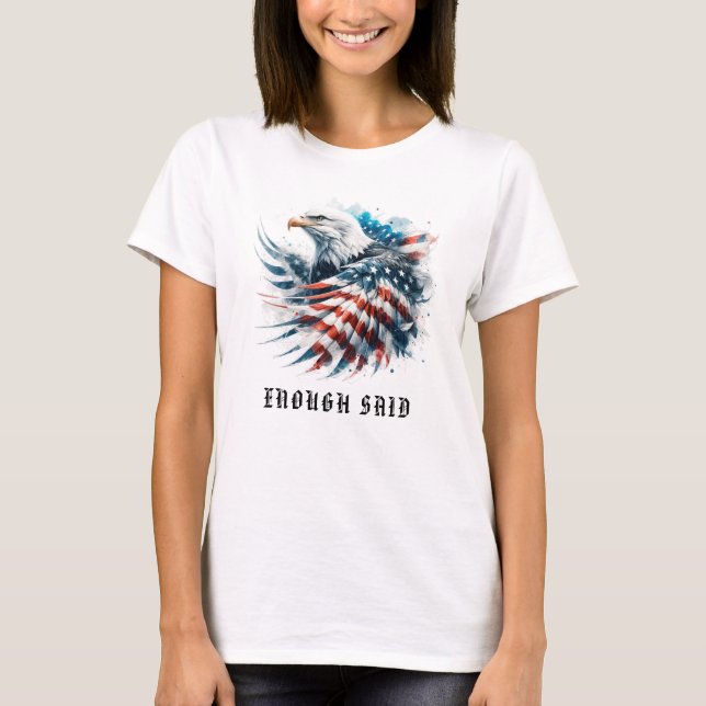 Camiseta *~* Detalhado AP16 American Flag Bald EAGLE EUA (Frente)
