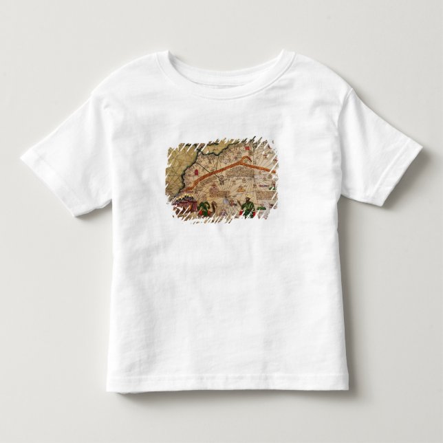 Camiseta Detalhe de cópia de um mapa Catalan de Europa (Frente)