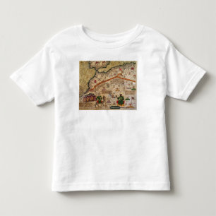 Camiseta Detalhe de cópia de um mapa Catalan de Europa