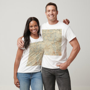 Camiseta Detalhe do Lago Saranac Superior do Mapa Topográfi