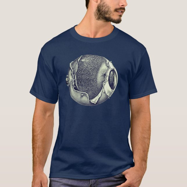 Camiseta Detalhe do Olho de Vintage Moderno Estranho | CINZ (Frente)