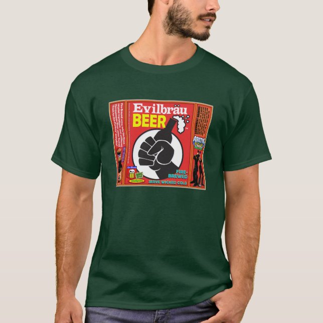 Camiseta Detalhe do punho da cerveja de Evilbrau (Frente)