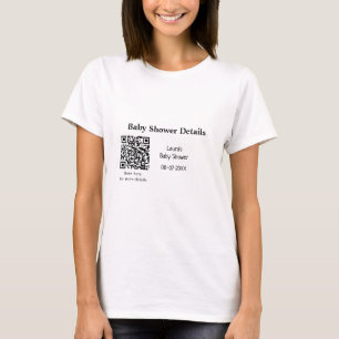 Camiseta DETALHES DO chá de fraldas CÓDIGO DE VERIFICAÇÃO Q