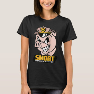Camiseta Detecção de Intrusão Snort Porco Segurança Ciberné