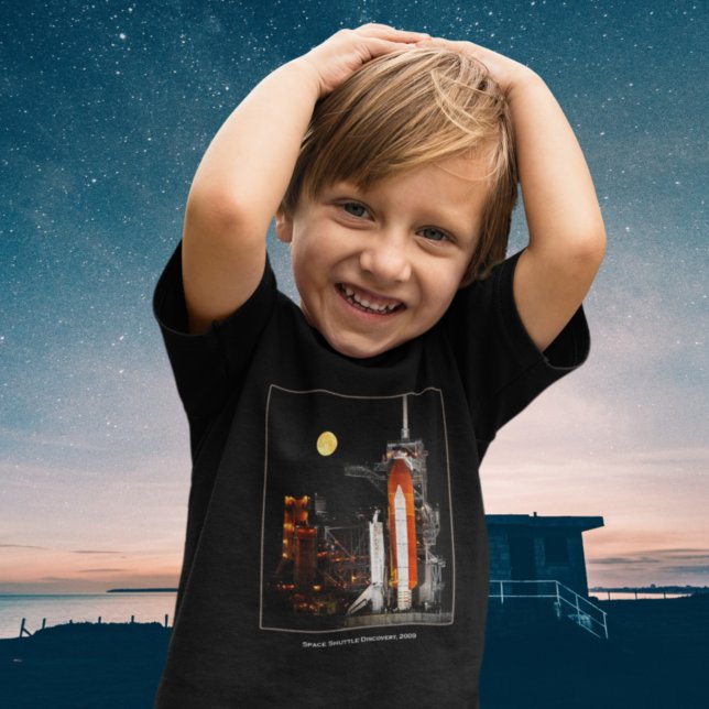 Camiseta Detecção de Shuttle Espacial e Lua Completa em 200 (Criador carregado)