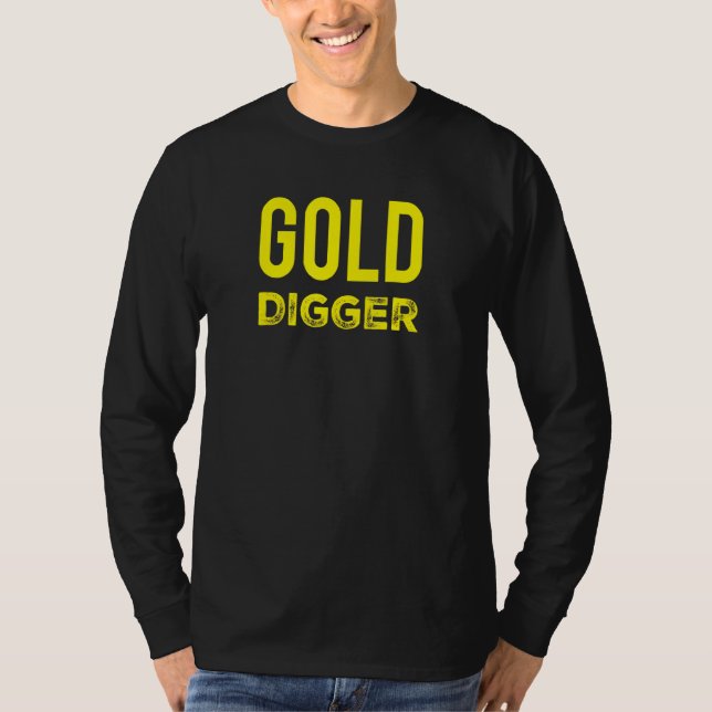 Camiseta Detecção Dourada de Digger Dourado de Metal (Frente)