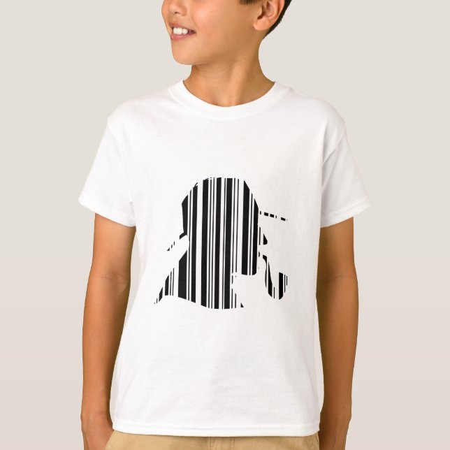 Camiseta DETECTIVE BAR CODE Padrão de Código de Barras de F (Frente)