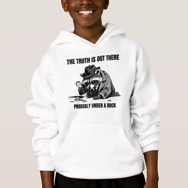 Camiseta Detective Raccoon "Truth Under a Rock" Humorous (Frente)