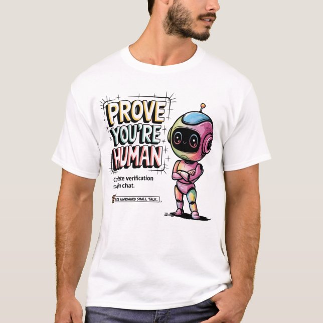 Camiseta 🤖 Detector de Bot Engraçado verifique se você é h (Frente)