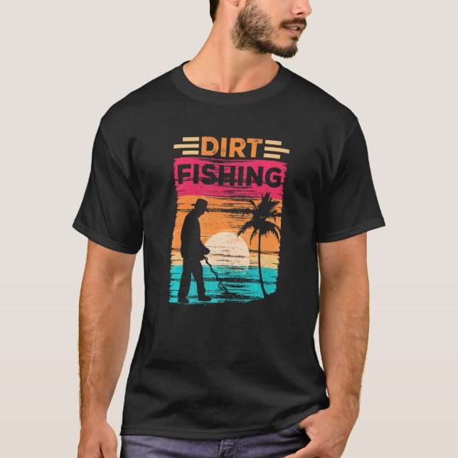 Camiseta Detector de Detecção de Ferro de Dirt Detectando H (Frente)