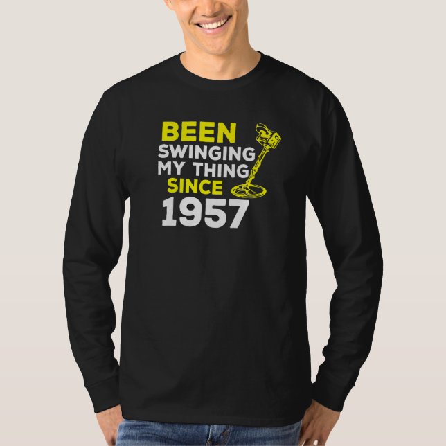 Camiseta Detector de Metal Desde 1957 Eu Estou Balançando M (Frente)
