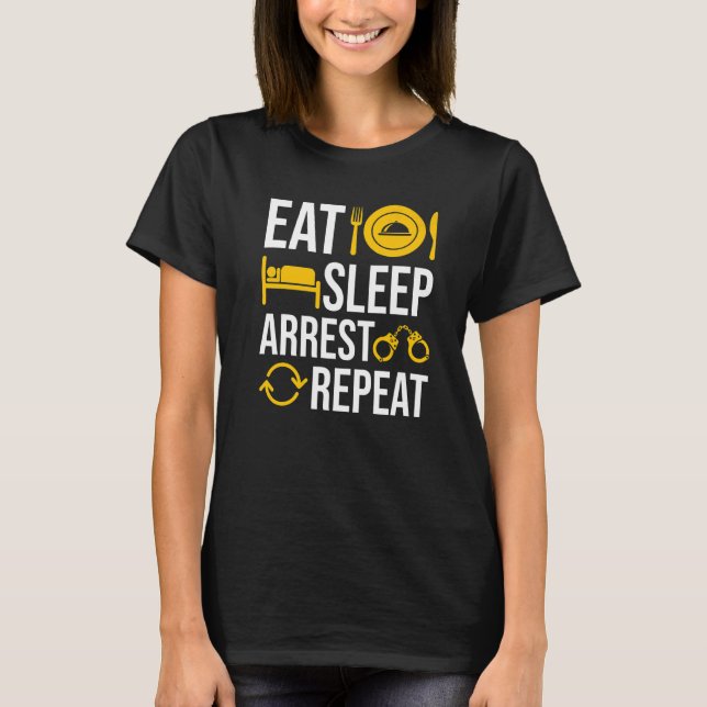 Camiseta Detenção de Pessoas Más Policial de Repetição do S (Frente)