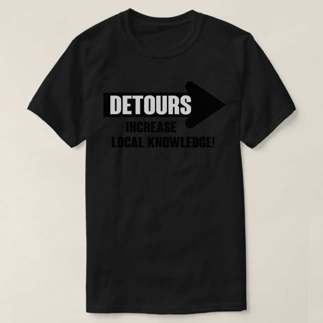 Camiseta Detenções aumentam o conhecimento local (Frente do Design)