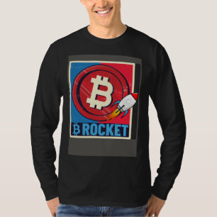 Camiseta Detentor de Bitcoin Foguete de Bitcoin Curso Explo