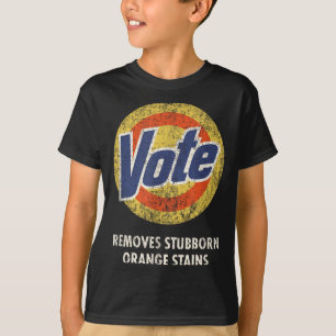 Camiseta Detergente para lavar voto anti-trump engraçado vi