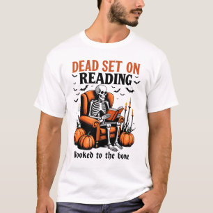 Camiseta Determinado a Ler – Amor por Livros de Halloween E