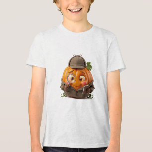 Camiseta Detetive Abóbora Aquarela Fofa Mistério Halloween