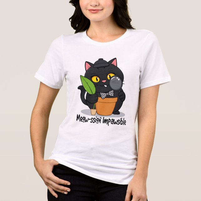 Camiseta Detetive Cat - Gato Engraçado Impossível de Mew Ss (Frente)