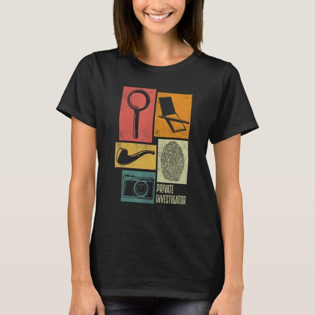 Camiseta Detetive Crime Investigador Silhouettes (Frente)