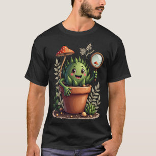Camiseta Detetive de Plantas Mãe Suculenta Cogumelo Botânic