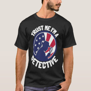 Camiseta Detetive Espião Patriota EUA E Investigador Partic
