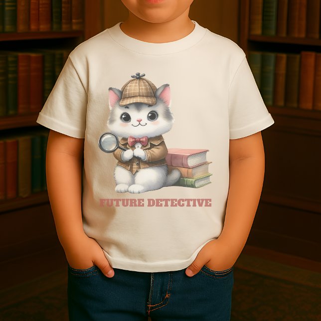Camiseta Detetive Kitten Futuro (Purrlock Kitten future detective in situ)