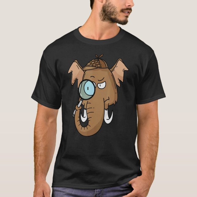 Camiseta Detetive Mammoth com vidro de aumento (Frente)