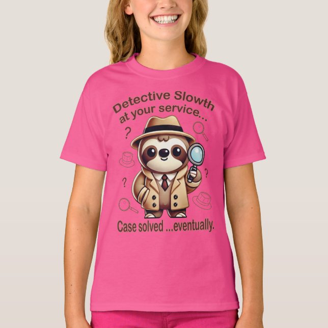 Camiseta "Detetive Sloth" Sloth Private Eye (Frente)